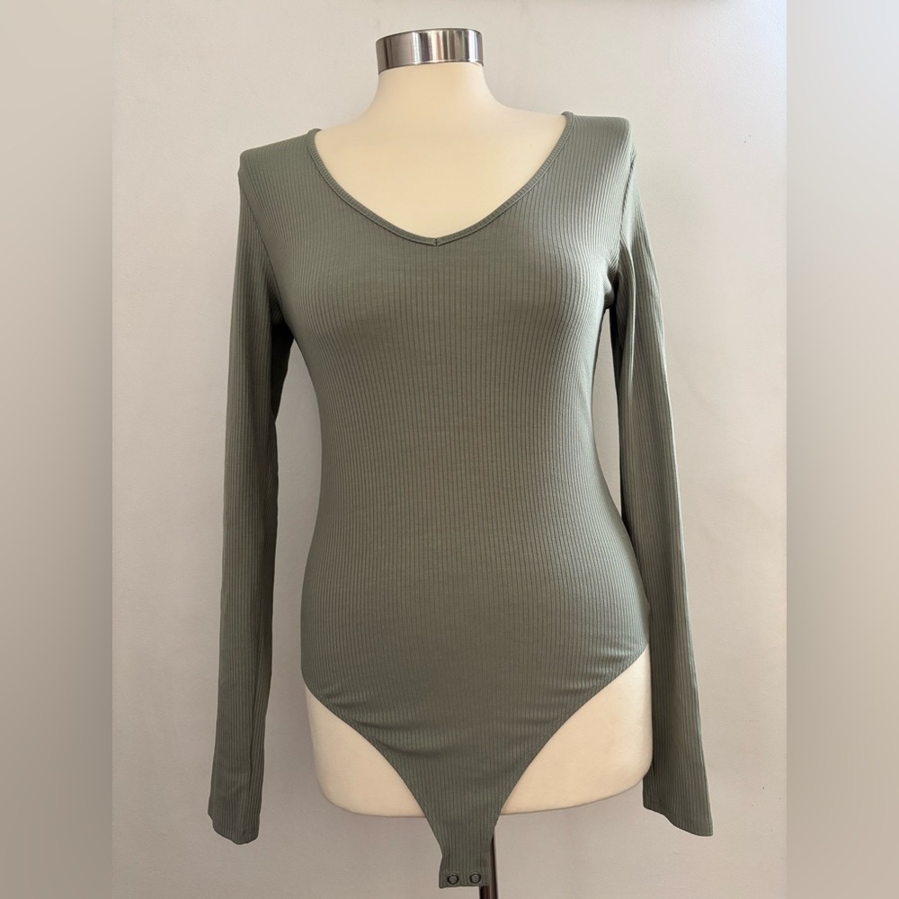 American Eagle Outfitters Sage Ribbed Bodysuit